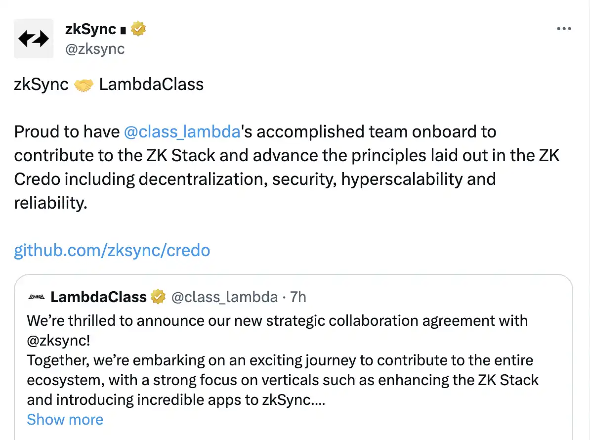 離開Starknet，轉投zkSync，資深ZK開發團隊LambdaClass為何跳槽？插图