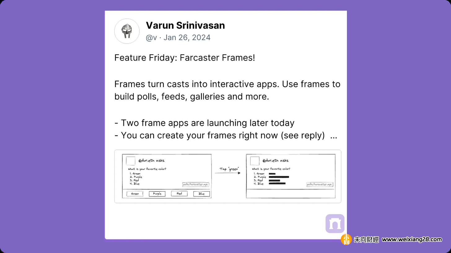 速覽Farcaster新功能Frames：將任意貼文轉換為可互動應用，能引爆Web3社交嗎？插图
